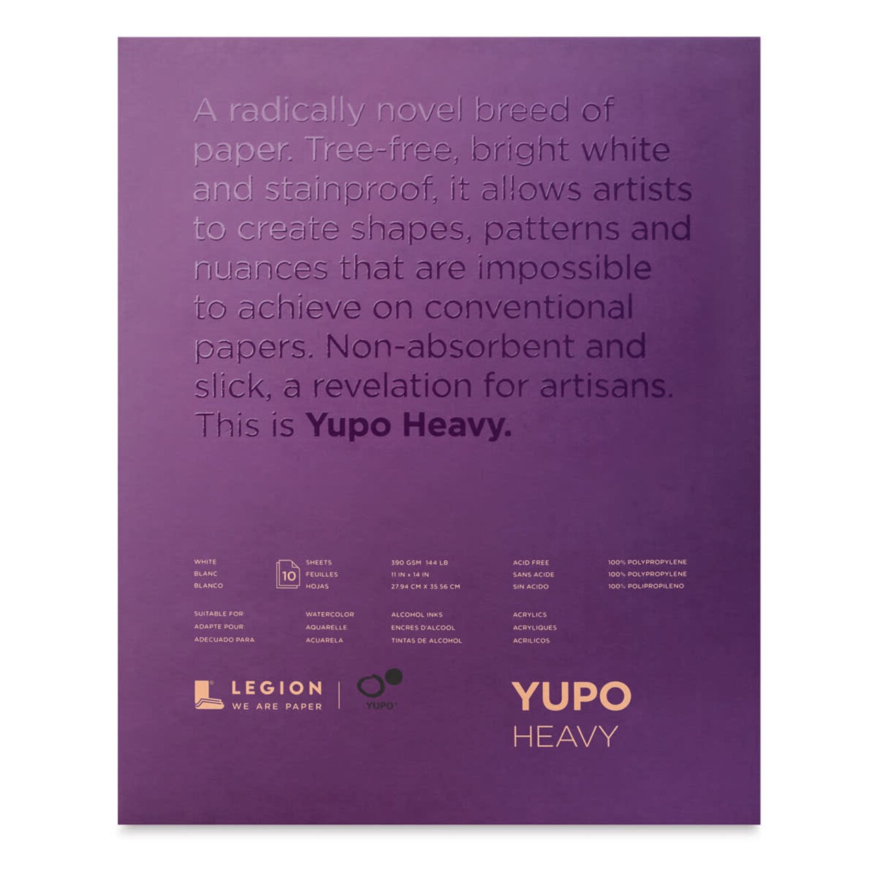 Legion Yupo Heavyweight Synthetic Paper Pad - 11" x 14", 10 Sheets